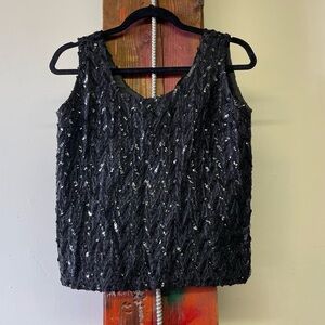 Elegant Black Sequin Top